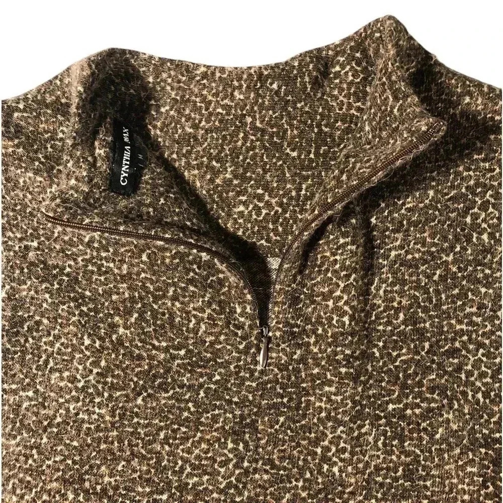Cynthia Max Vintage Animal Print Sleeveless Mockneck Sweater - Picture 4 of 8